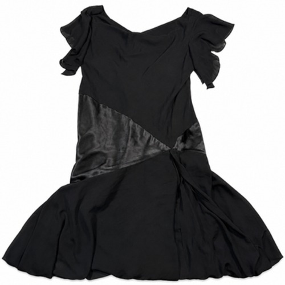 SL Fashions Dress Womens 18W Black Cowl Neck Asymmetric Ruffle Maxi Formal Gown